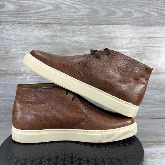 Brooks Brothers Men’s Pebbled Textured Brown Leather Chukka Boots Size 8 - Picture 8 of 9